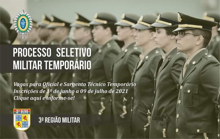 9ª RM abre inscrições para militares temporários